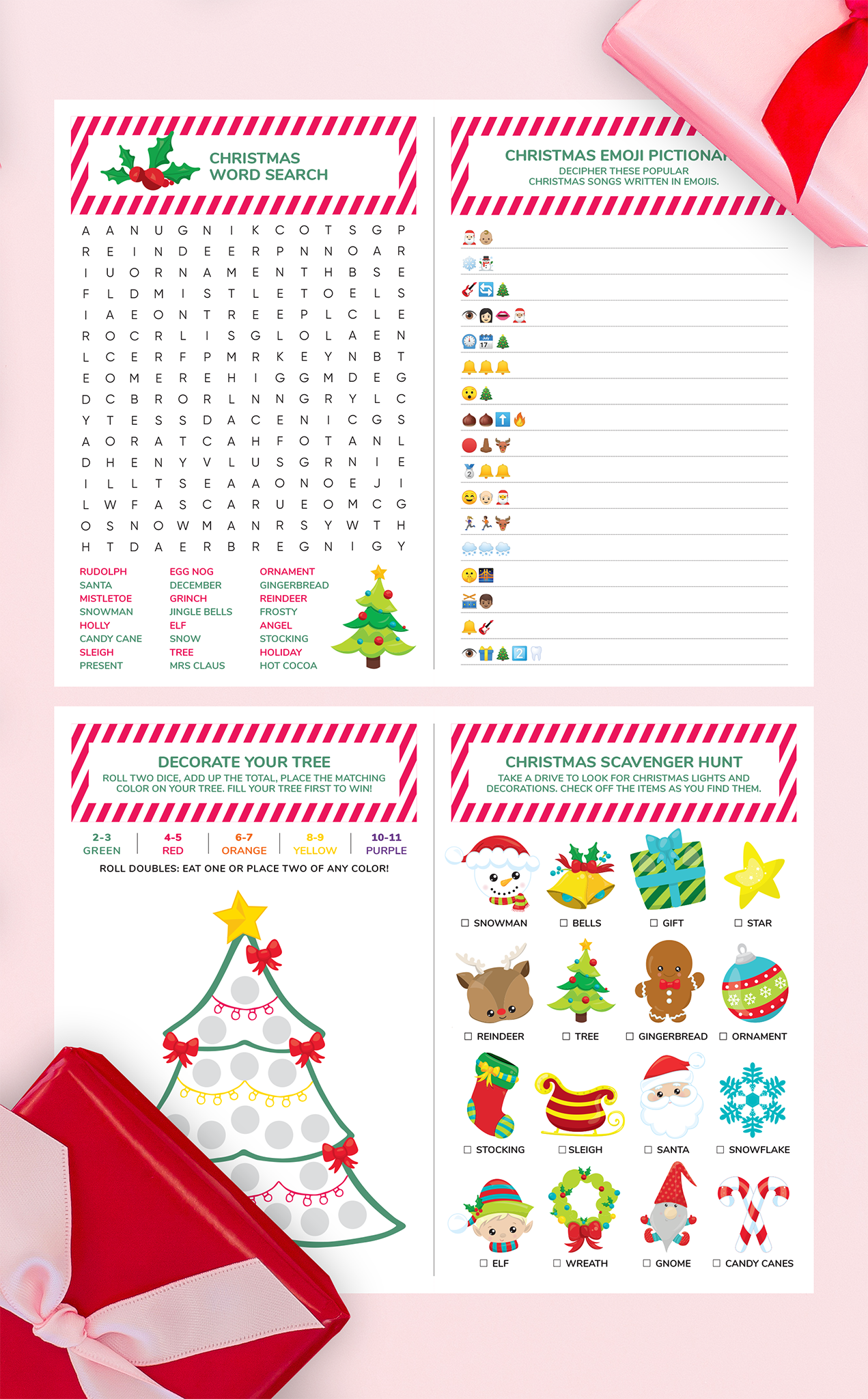 Printable Christmas Games for Kids | Family Christmas Games – ARRA Creative