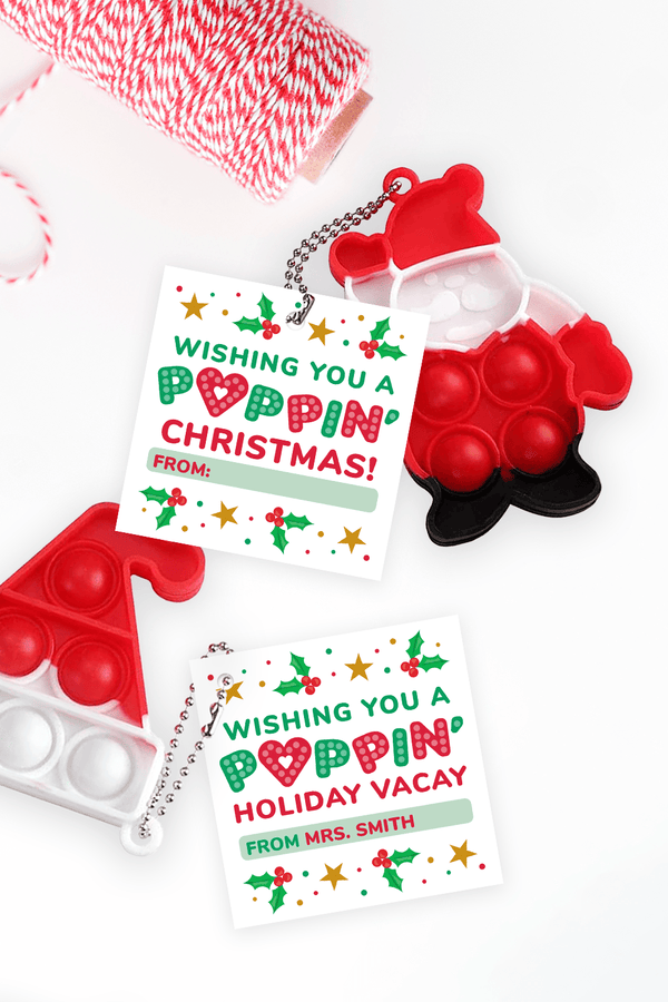 Christmas Pop It Gift Tags for Kids