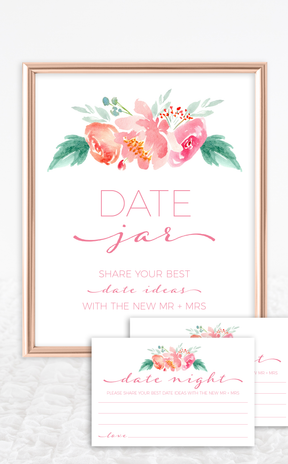 Floral Date Jar Bridal Shower Sign – ARRA Creative