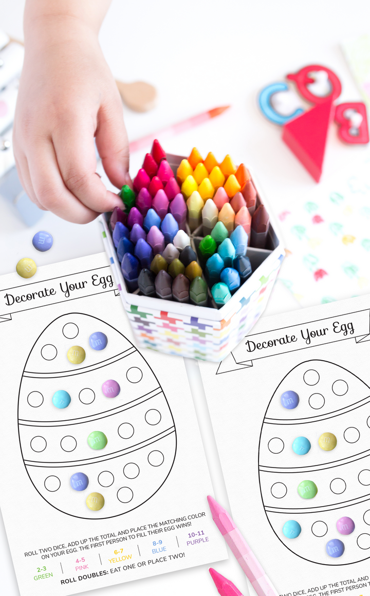 Printable decorate an Easter egg game for kids