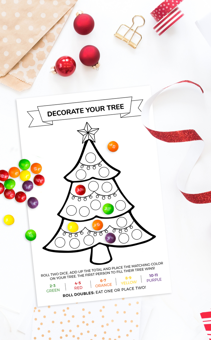 Printable Decorate Your Tree Christmas Game for Kids