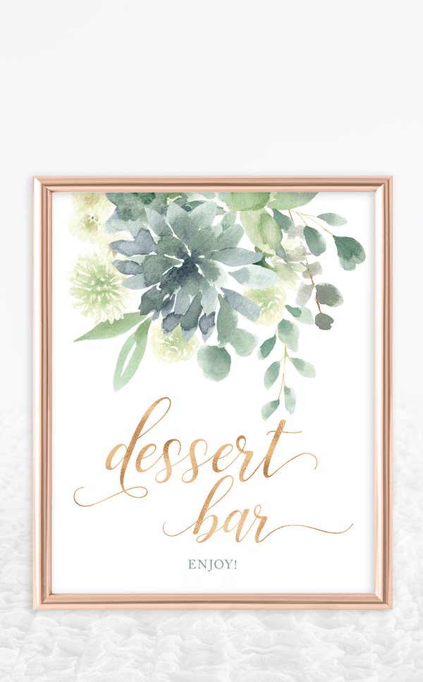 Succulent Dessert Bar Sign - ARRA Creative