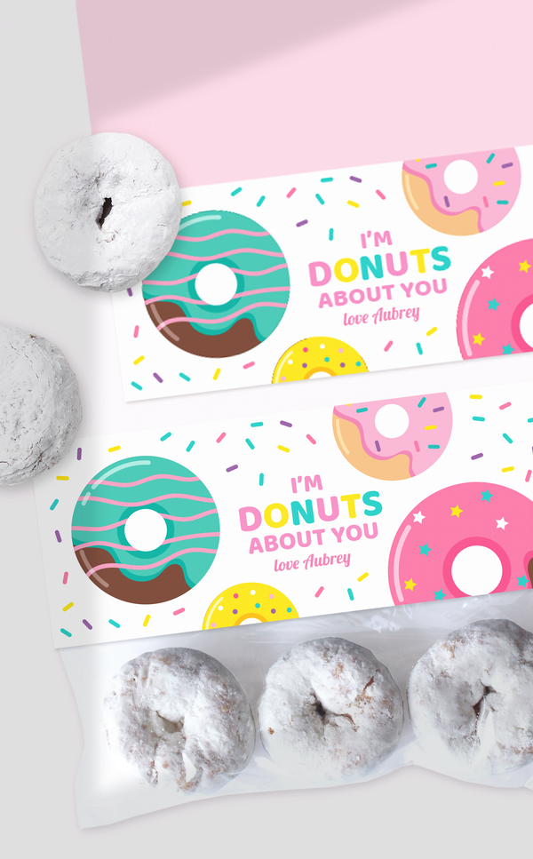 Donut treat bag toppers for Donut Birthday Party or Valentine's Day