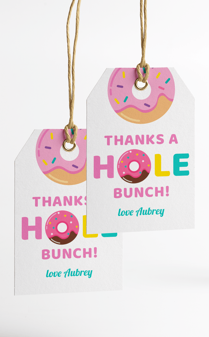 Thanks a Hole Bunch Donut Favour Tags - ARRA Creative