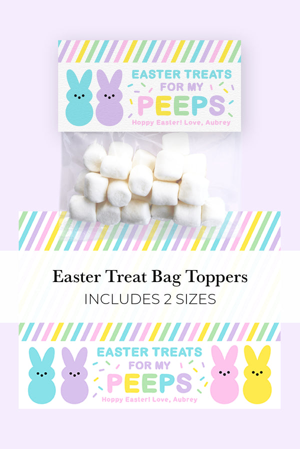 Easter Peeps Treat Bag Toppers Template