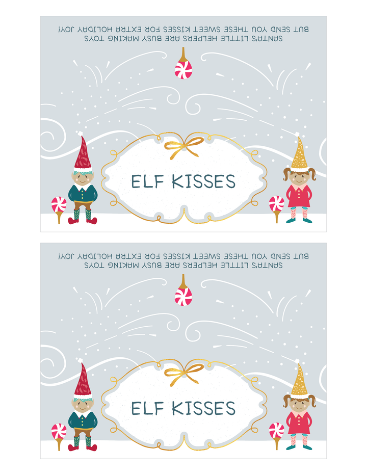 Elf Kisses Treat Bag Topper - ARRA Creative