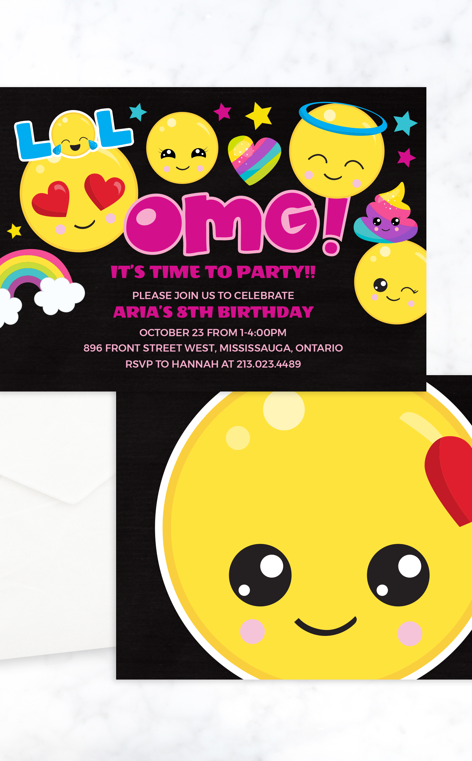 Emoji Birthday Party Invitation for Kids | Printable Party Supplies ...