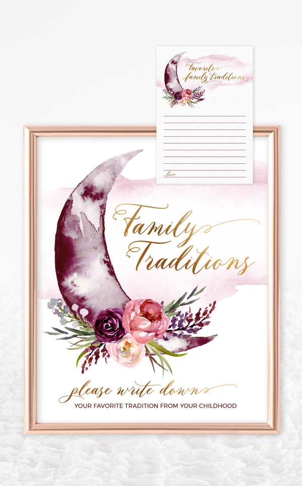 Moon Family Traditions Baby Shower Activity - ARRA Creative