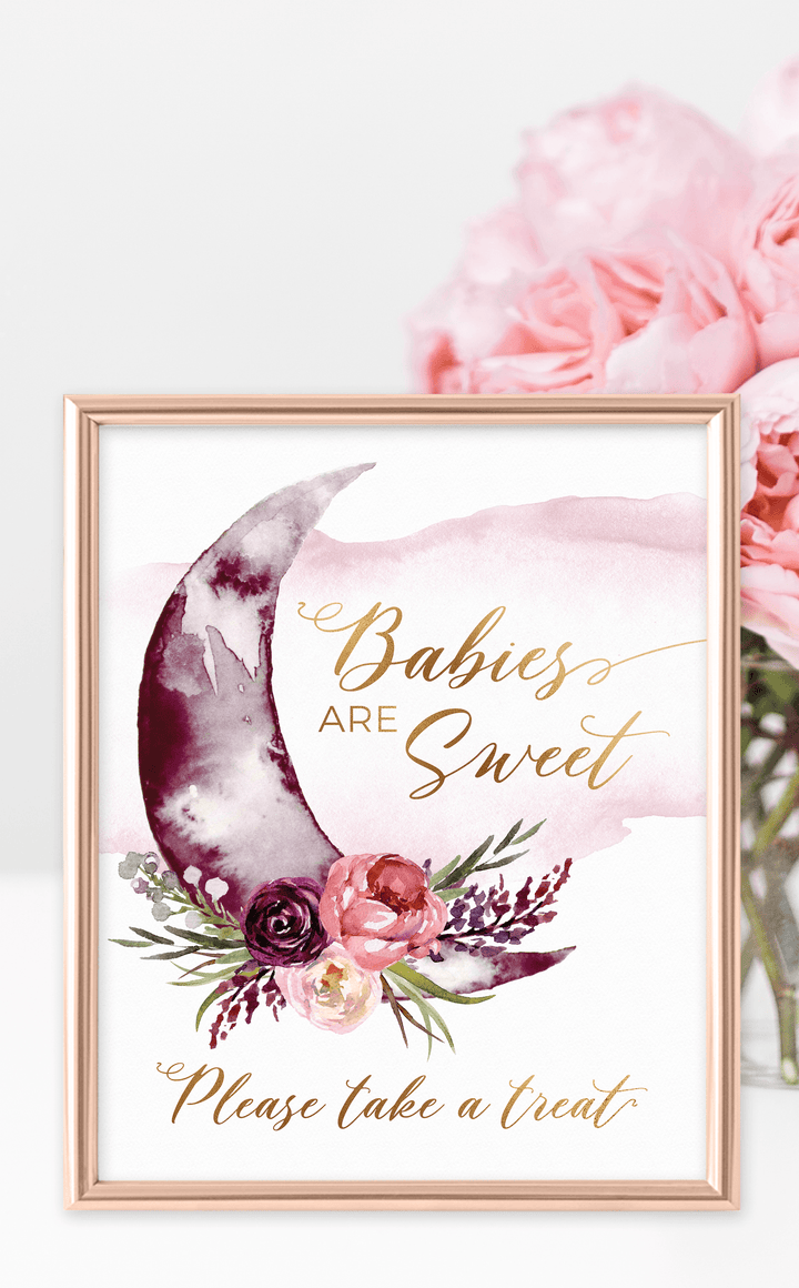 Over the Moon Baby Shower Babies are Sweet Sign - ARRA Creative