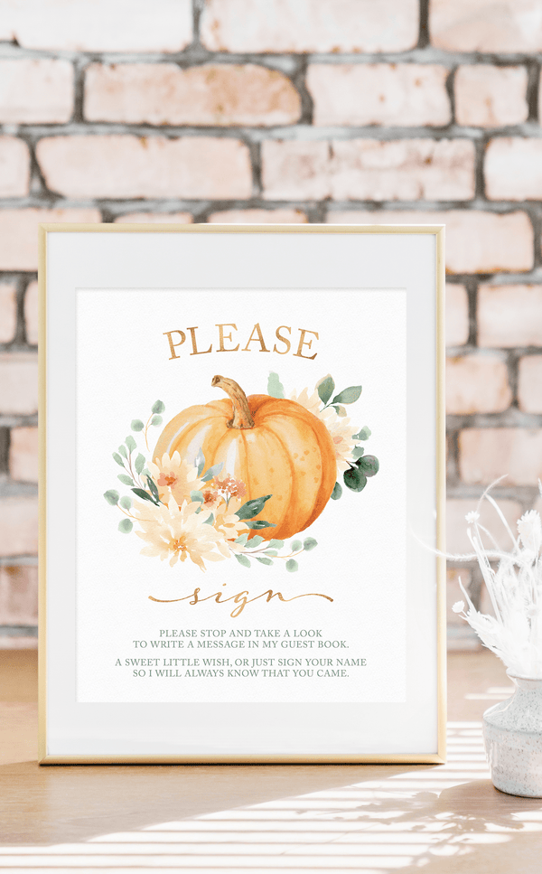 Pumpkin Guest Book Sign - ARRA Creative