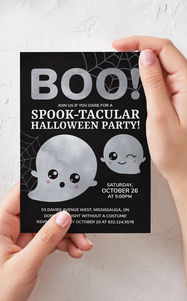 Halloween Party Invitation with ghost design