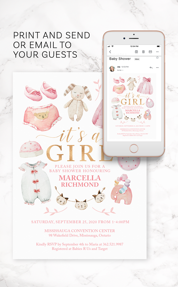 Girl Baby Shower Invitation - ARRA Creative