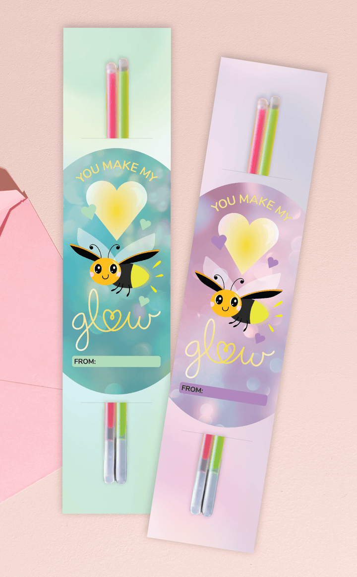 Valentine Glow Stick Cards - ARRA Creative