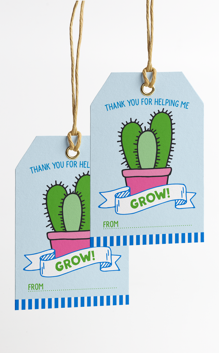 Thanks for Helping me Grow Teacher Thank You Gift Card Holder and Gift Tags - ARRA Creative