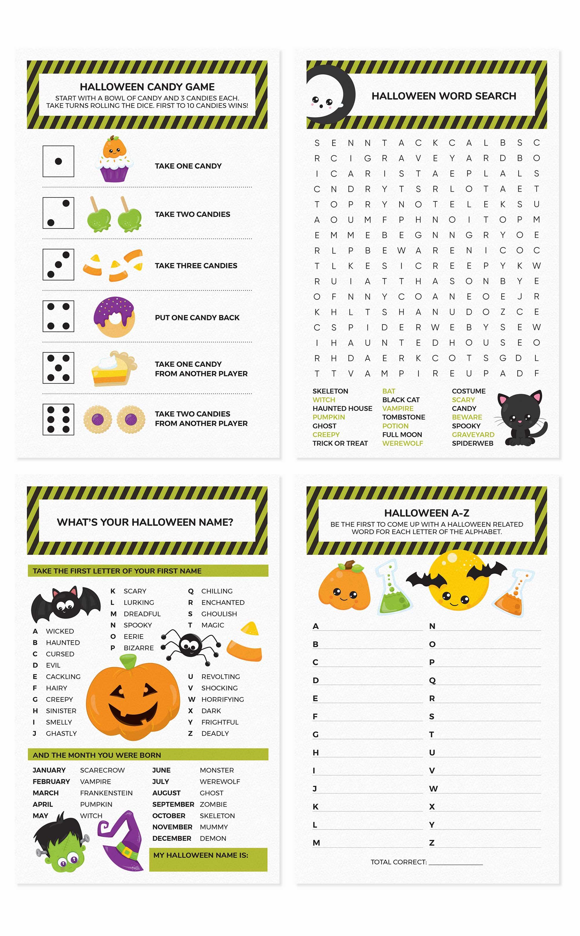 Printable Halloween Games Bundle for Kids – ARRA Creative