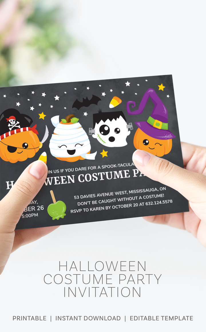 Kids Halloween Costume Party Invitation - ARRA Creative