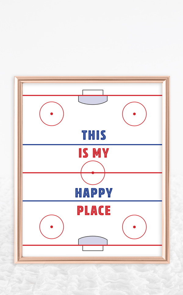 "This is my happy place" Hockey rink artwork for Hockey Lover