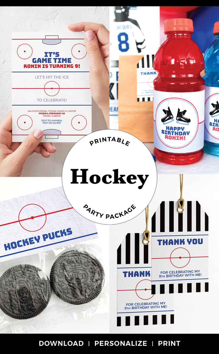 Printable Hockey Party Package - ARRA Creative