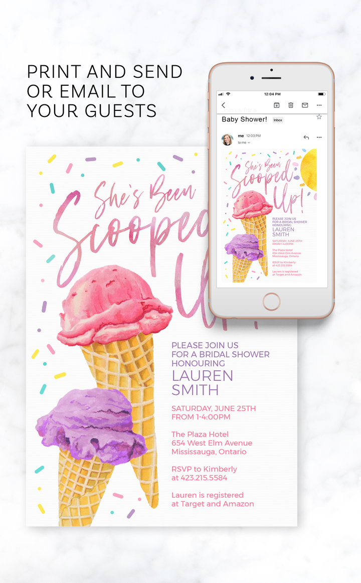 Ice Cream Bridal Shower Invitation - ARRA Creative