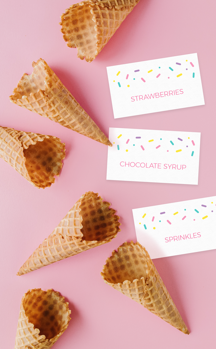 Treat Yo Self Sign and Ice Cream Topping Labels - ARRA Creative