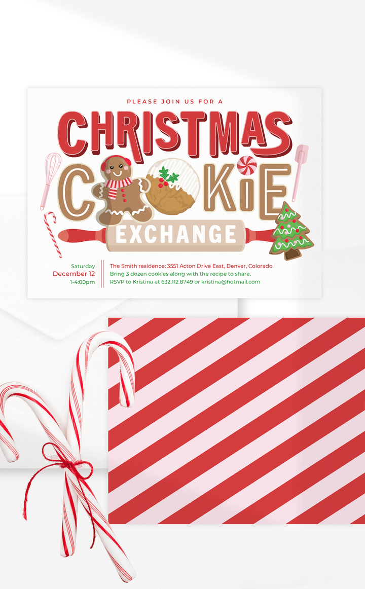 Christmas Cookie Exchange Party Invitation - ARRA Creative