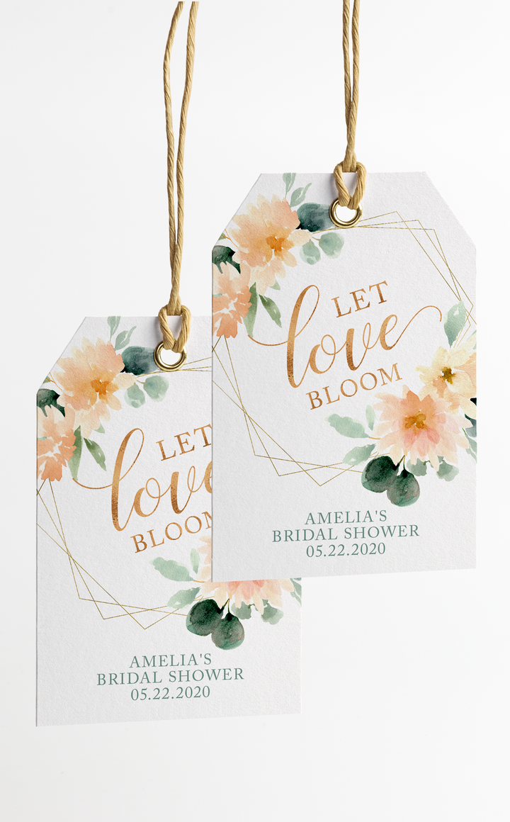 Let Love Bloom Sign and Favour Tags - ARRA Creative