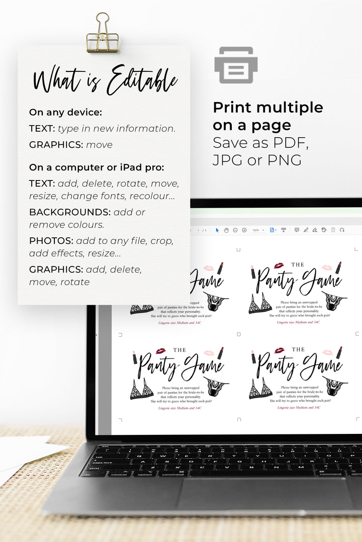 Printable Panty Game Cards | Lipstick and Lingerie Bachelorette – ARRA Creative printable-panty-game-cards-lipstick-and-lingerie-bachelorette-arra-creative