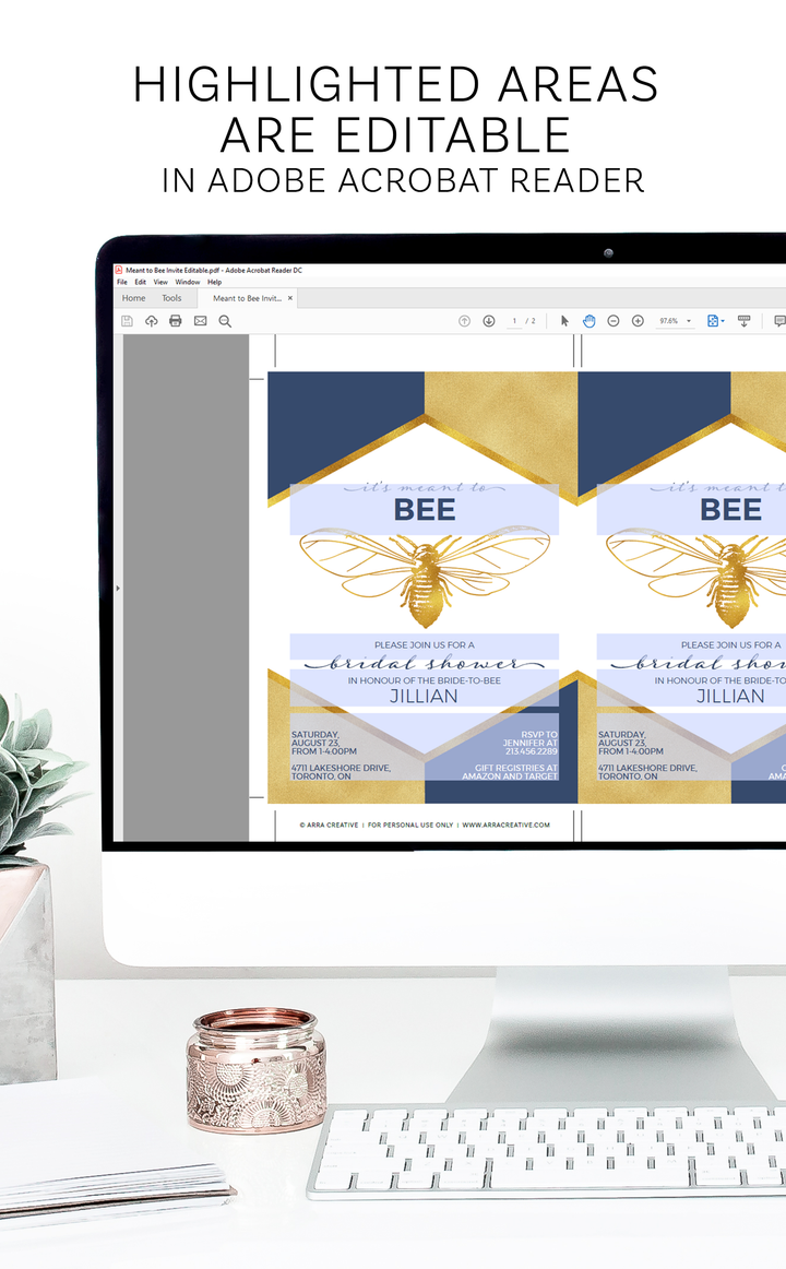 Meant to Bee Bridal Shower Invitation - ARRA Creative