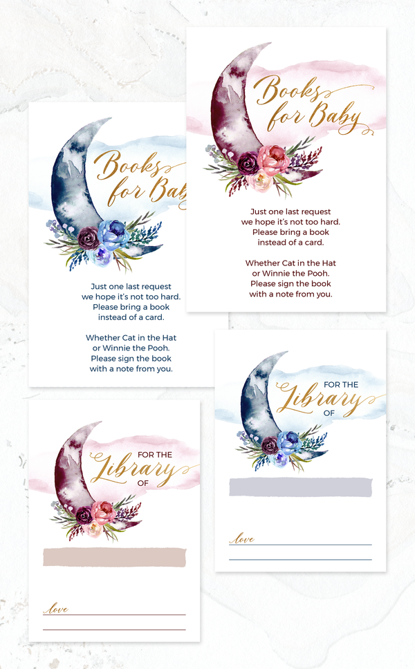 Over the Moon Books for Baby Cards - ARRA Creative