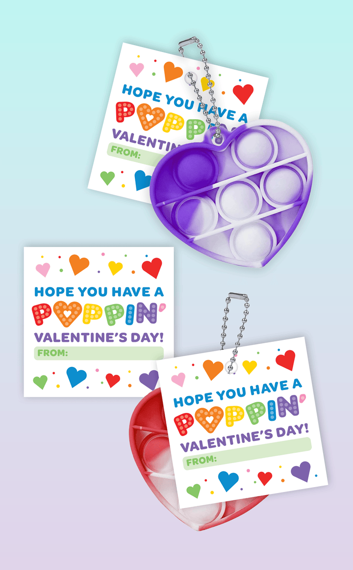 Pop it Valentines Day Tag for Classroom Valentines - ARRA Creative