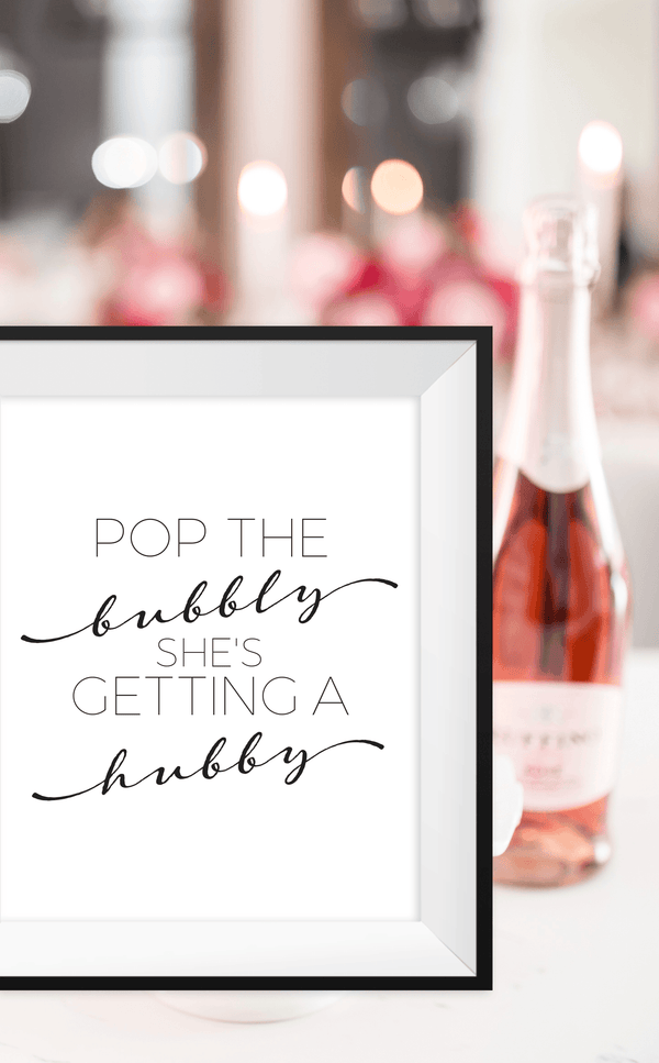 Pop the Bubbly Bridal Shower Sign - ARRA Creative