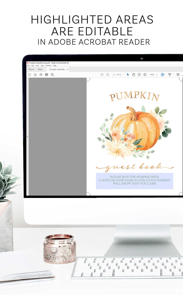 Pumpkin Guest Book Sign - ARRA Creative