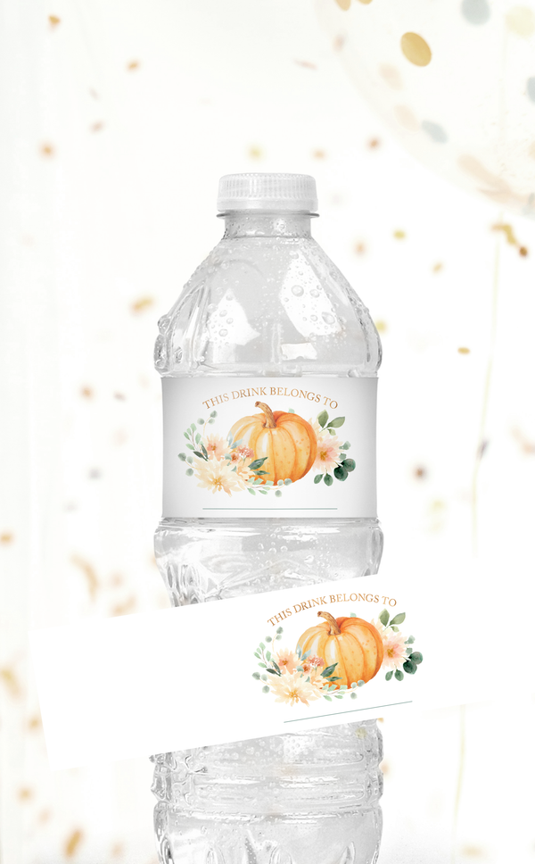 Pumpkin Water Bottle Labels - ARRA Creative