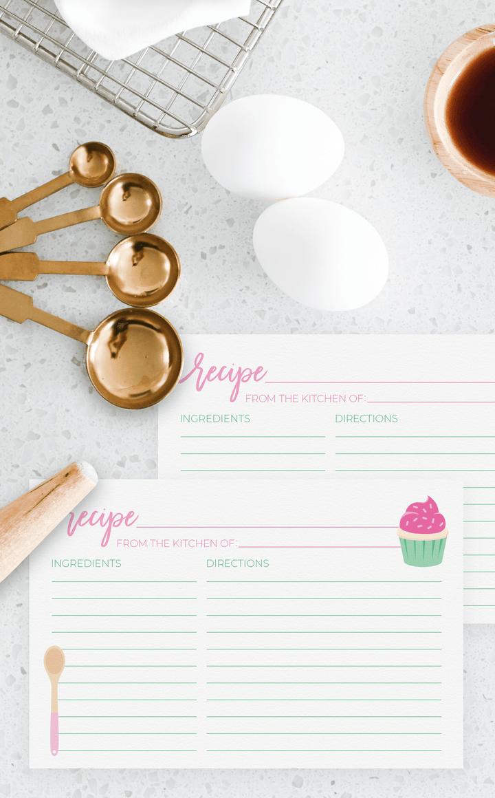 Baking Bridal Shower Recipe Cards for Stock the Kitchen Shower