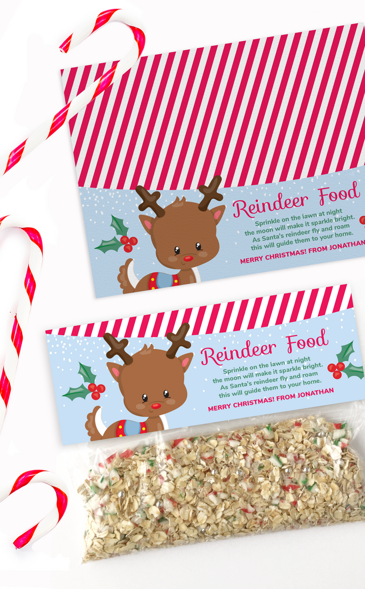 Reindeer Food Treat Bag Toppers Printable for Kids