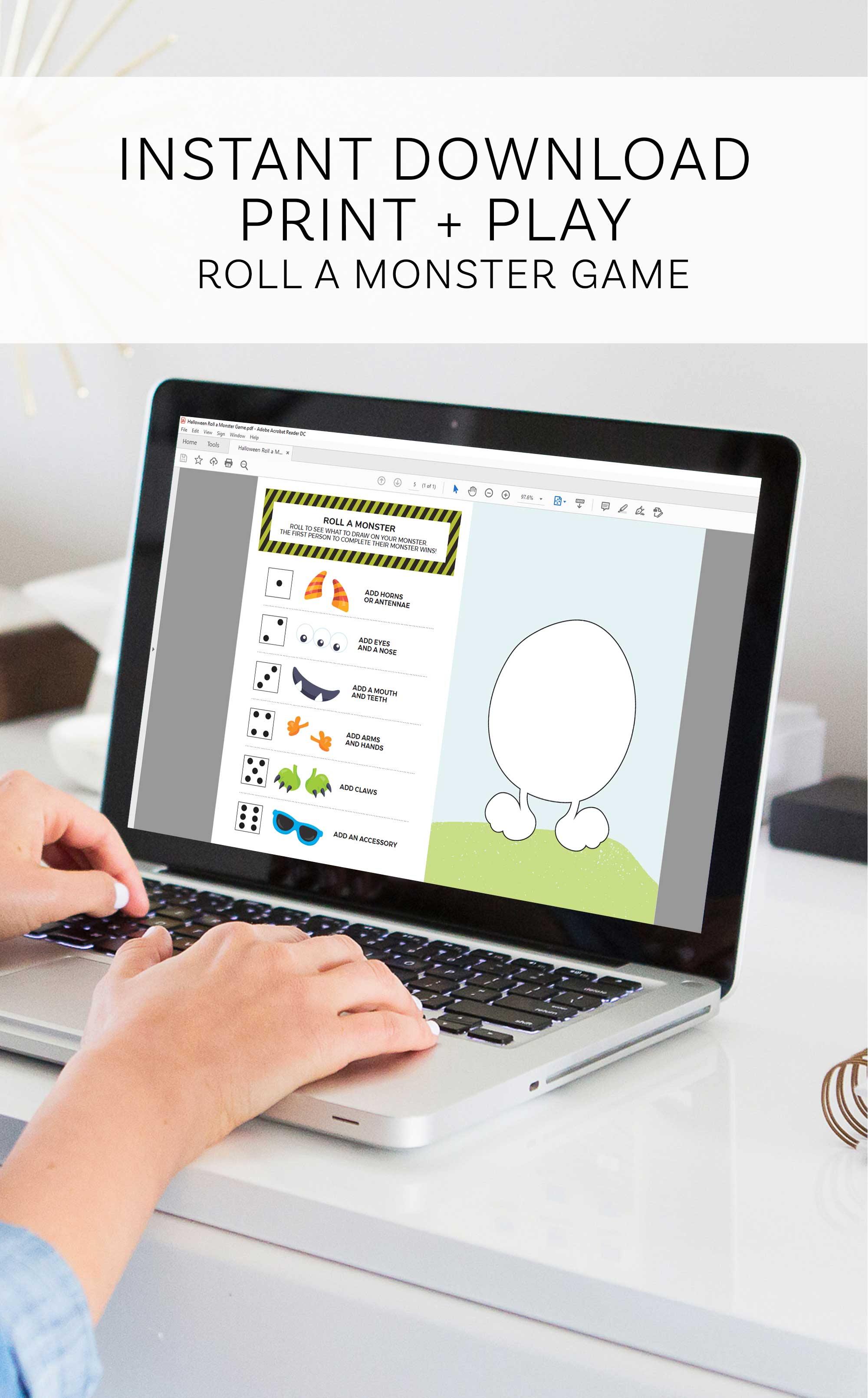 Printable Roll A Monster Game ARRA Creative