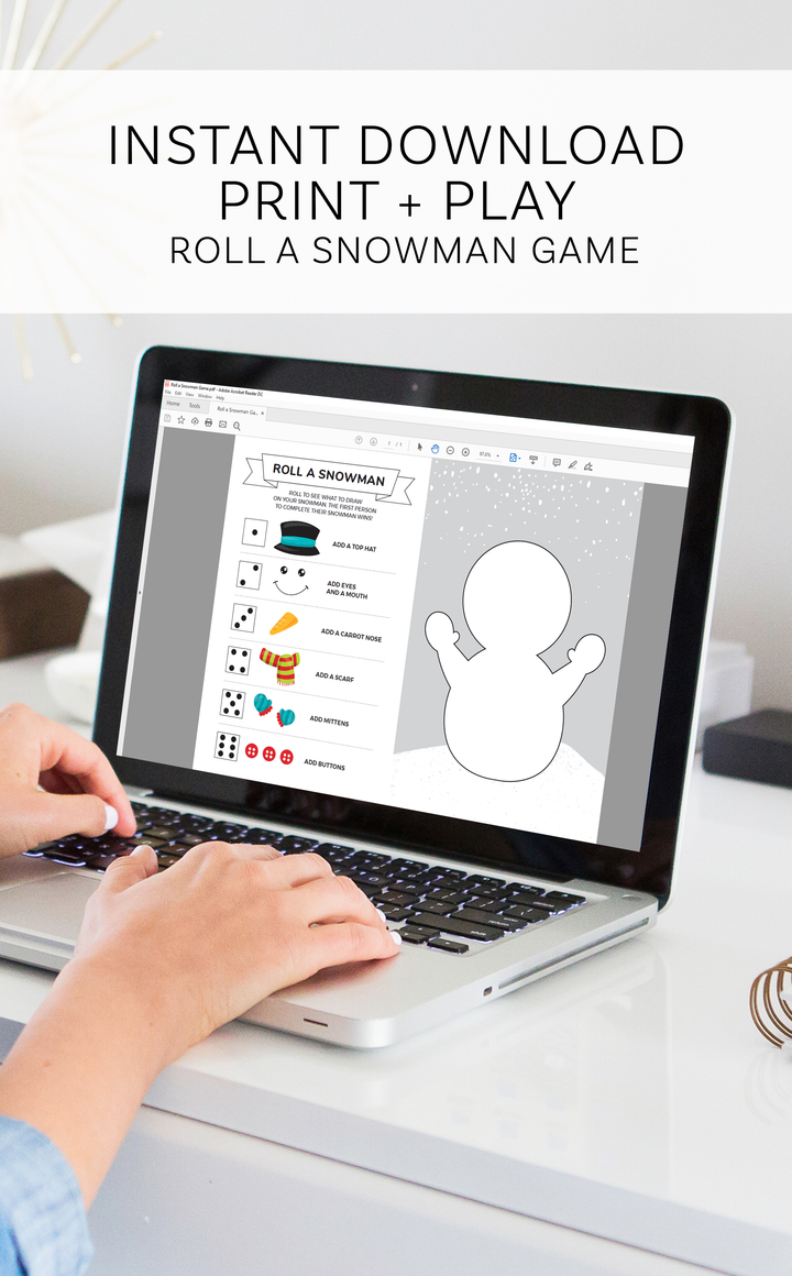 Printable Roll a Snowman Kids Game - ARRA Creative