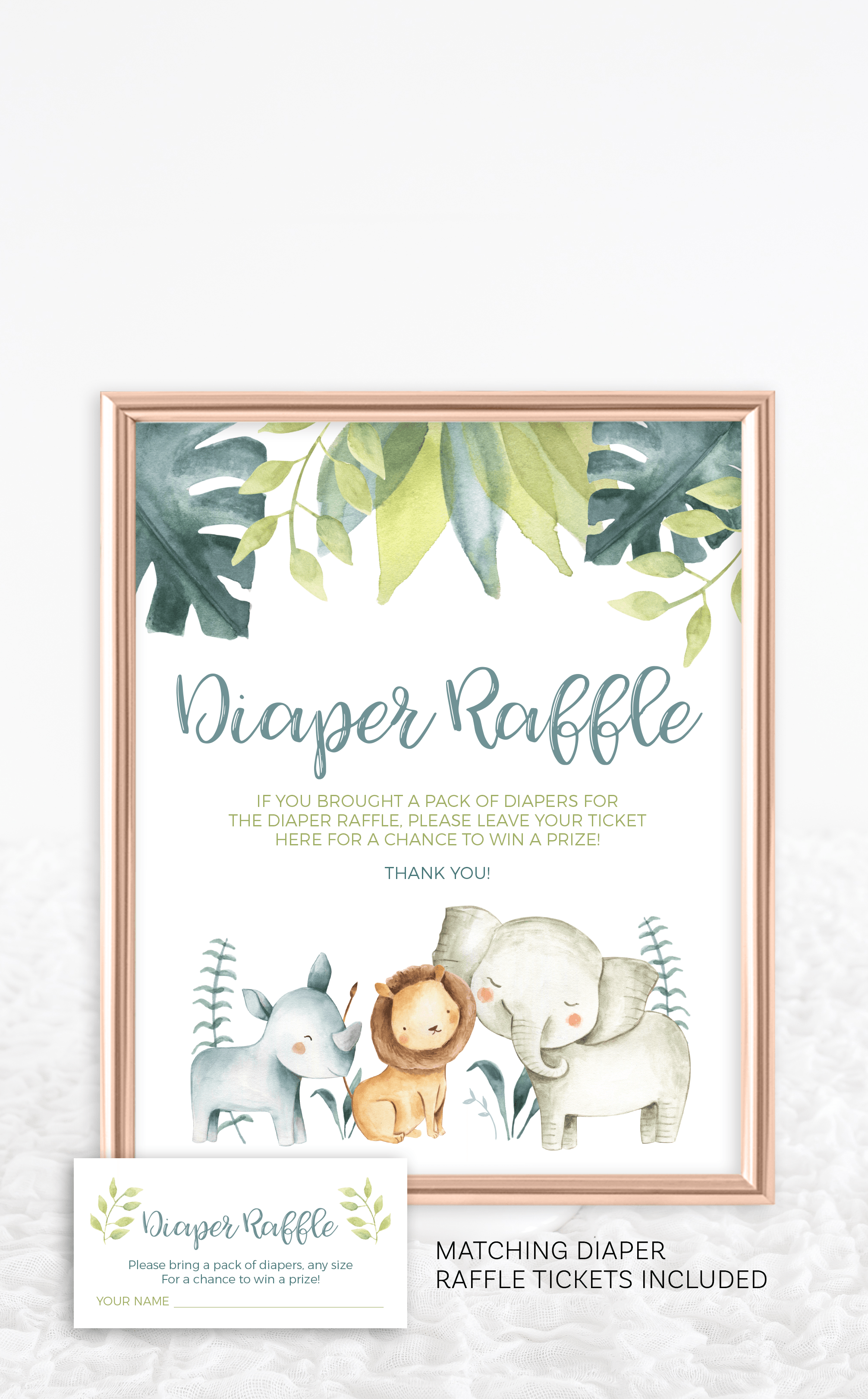 Safari Animals Born to Be Wild Printable Baby Shower Invitation – ARRA ...