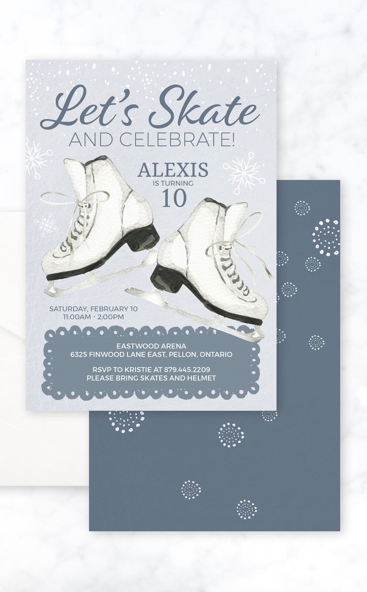 Winter Ice Skating Birthday Invitation - ARRA Creative