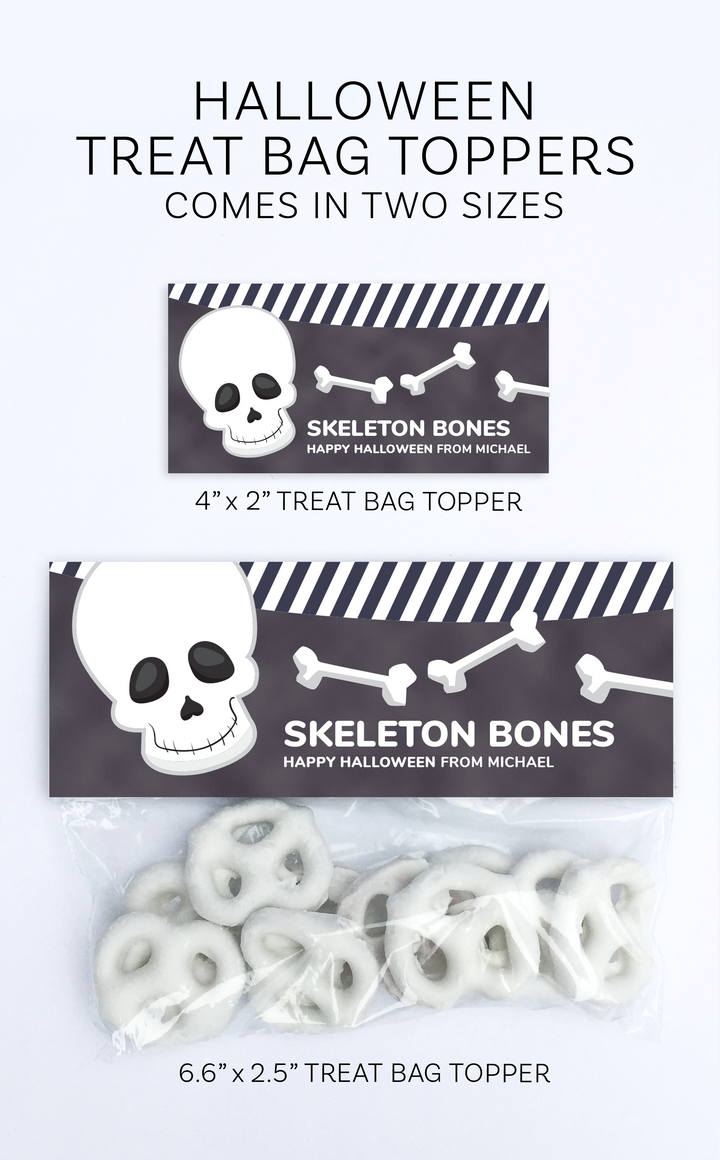 Halloween Skeleton Bones Treat Bag Topper - ARRA Creative