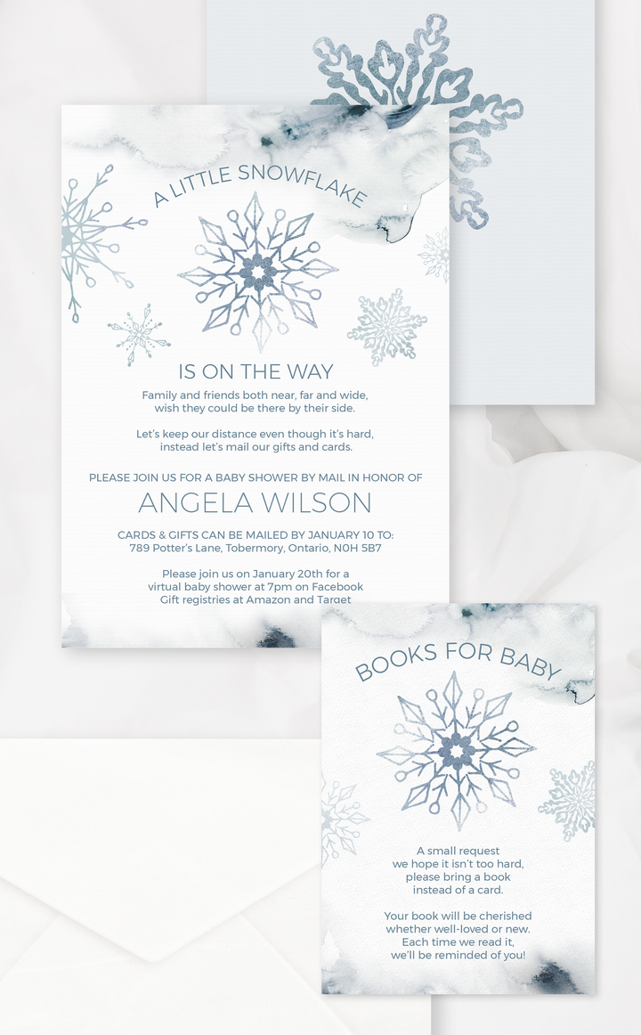 Snowflake Baby Shower by Mail Invitation - ARRA Creative