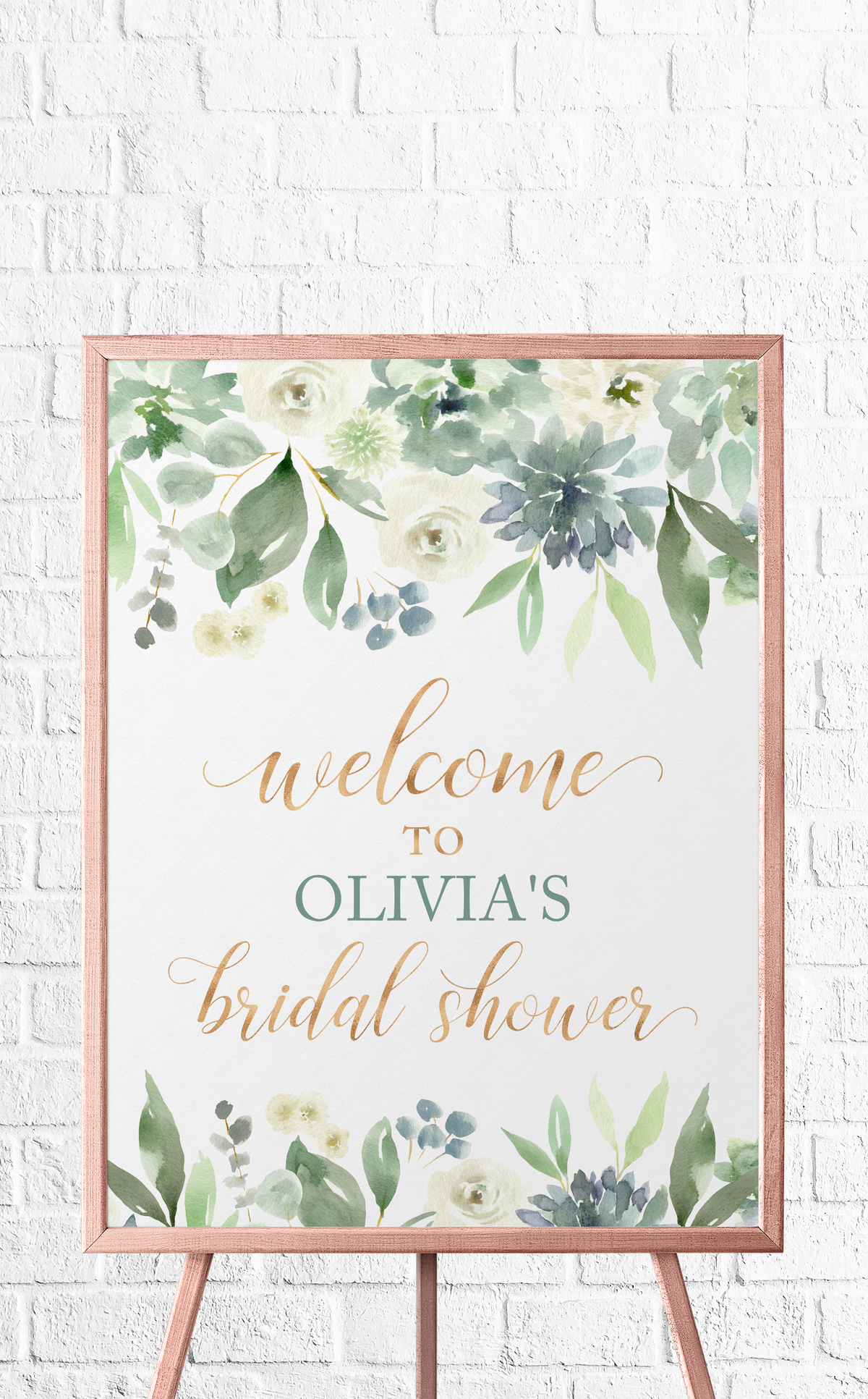 succulent bridal shower Succulent Bridal Shower Welcome Sign