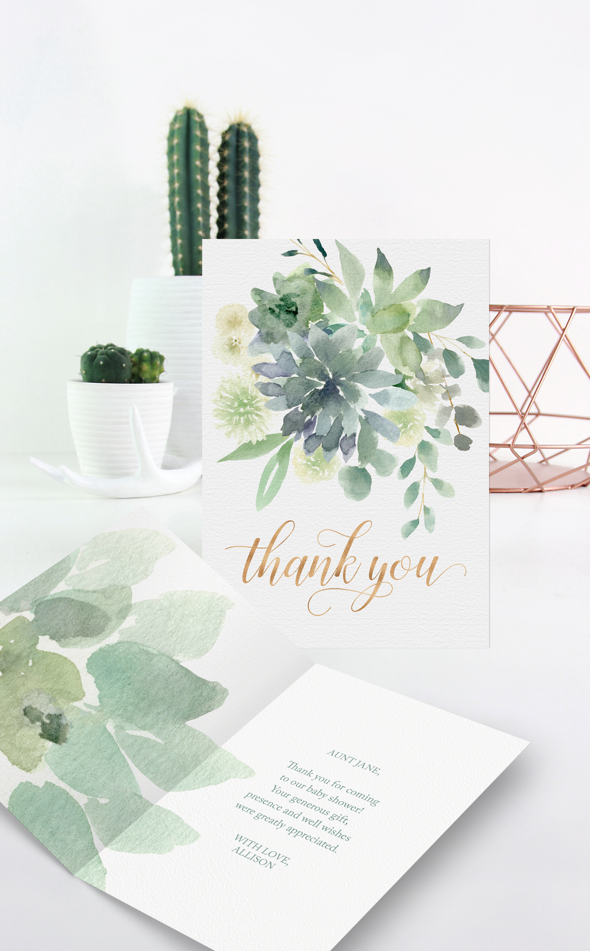 succulent thank you Succulent Thank You Card