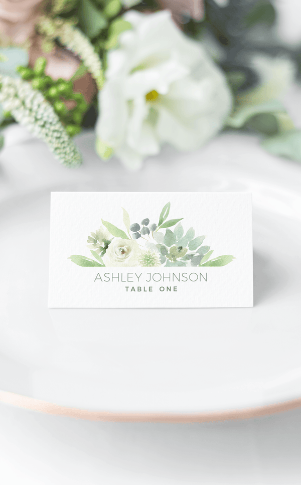 Succulent Wedding Place Cards - ARRA Creative