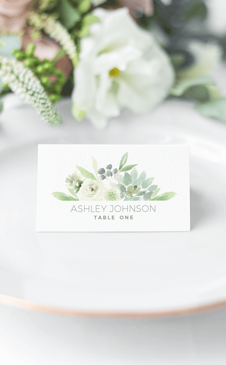 succulent place cards Printable Wedding Place Cards