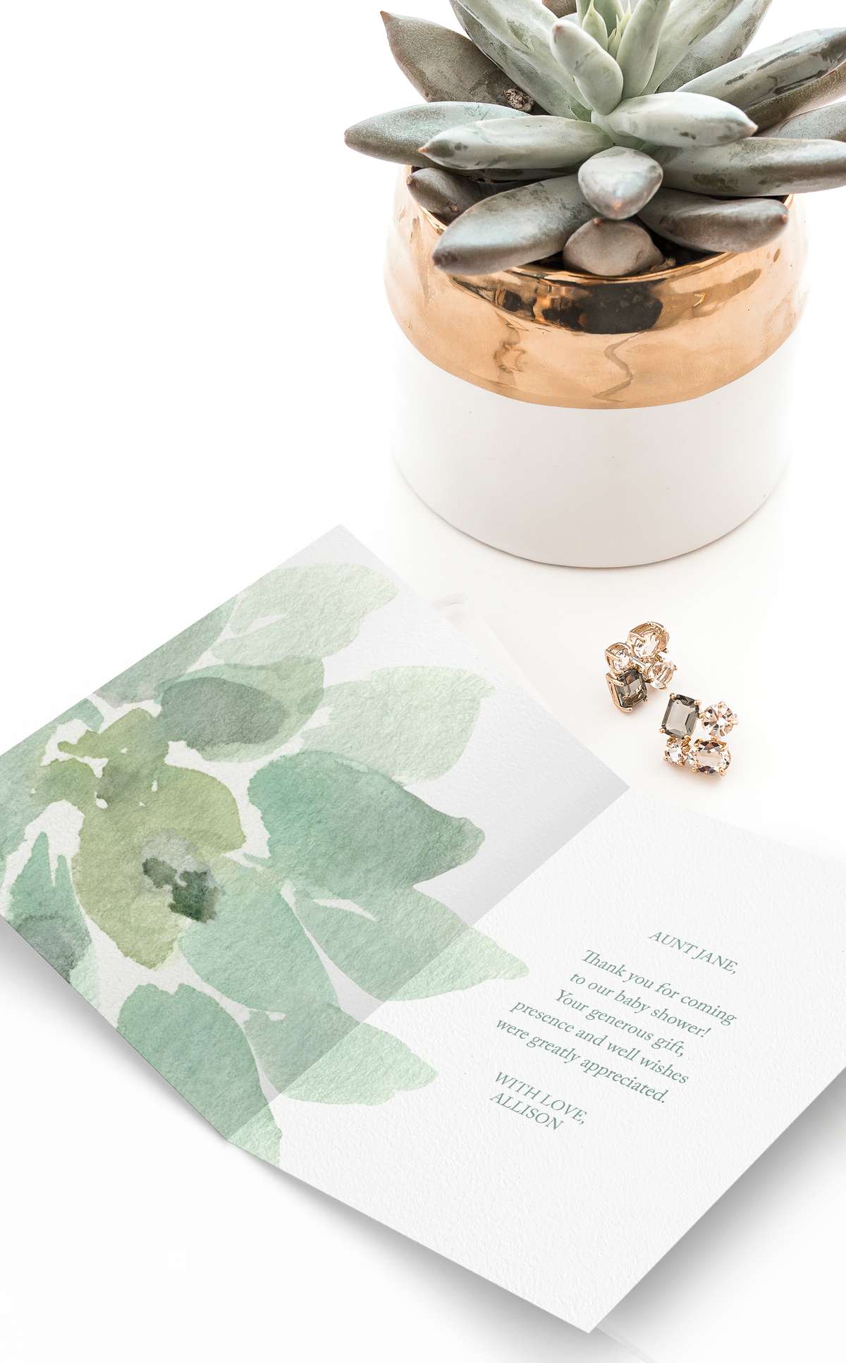 Succulent Thank You Card