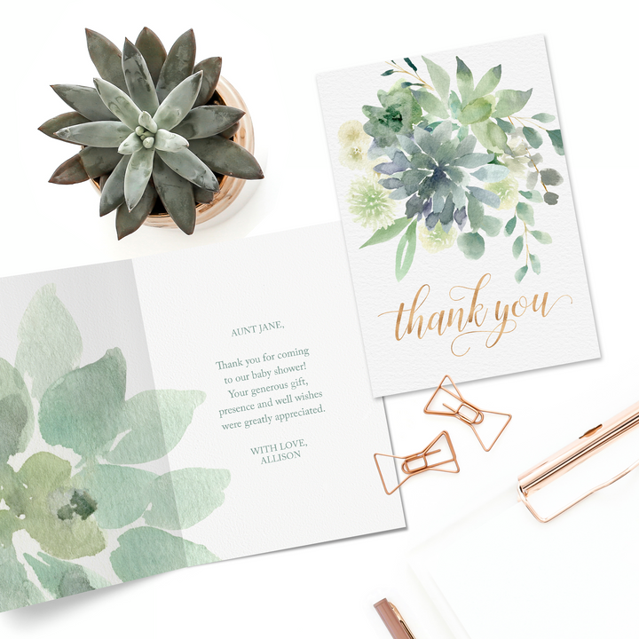 Succulent Thank You Card - ARRA Creative