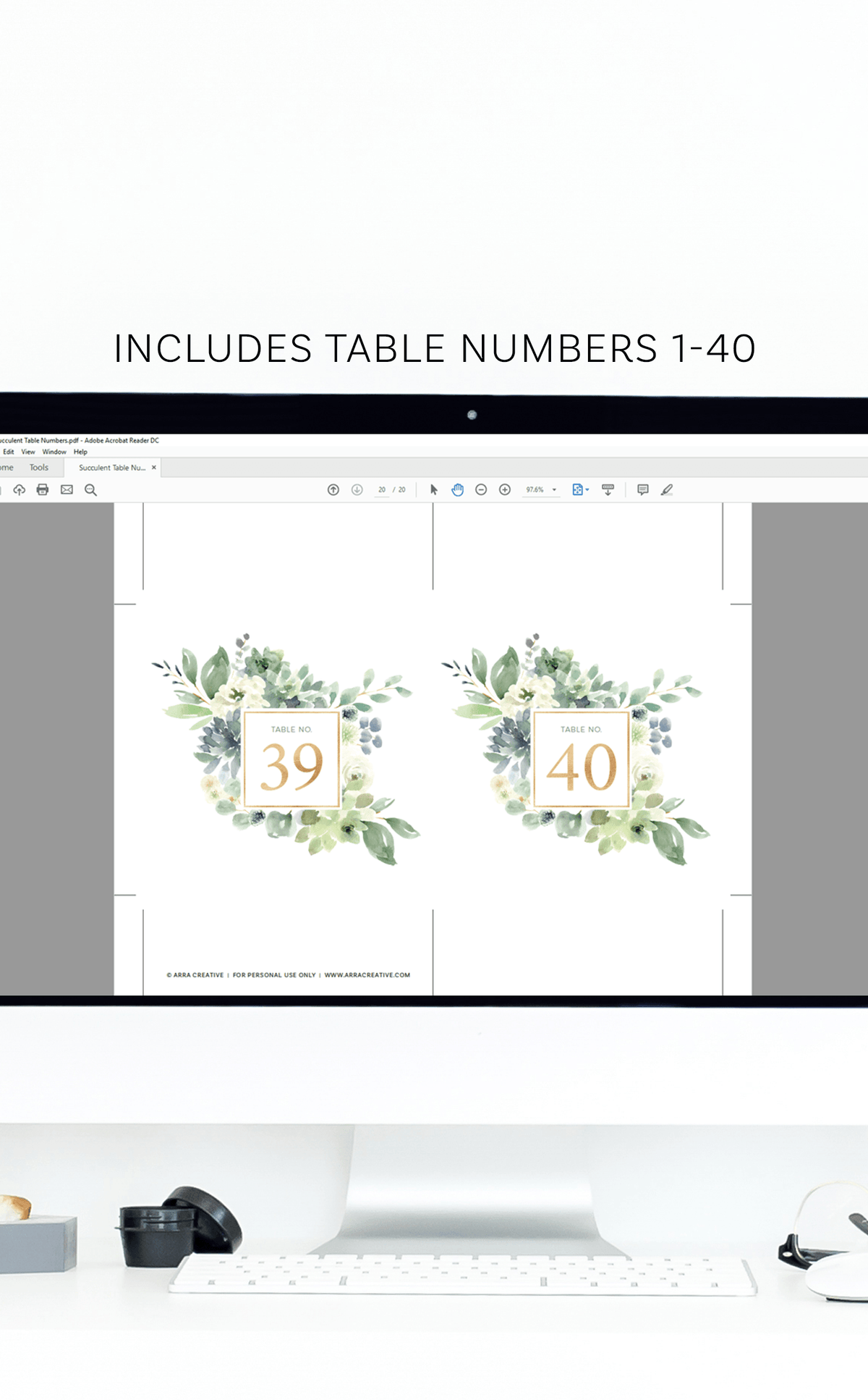 succulent table numbers Succulent Wedding Table Numbers