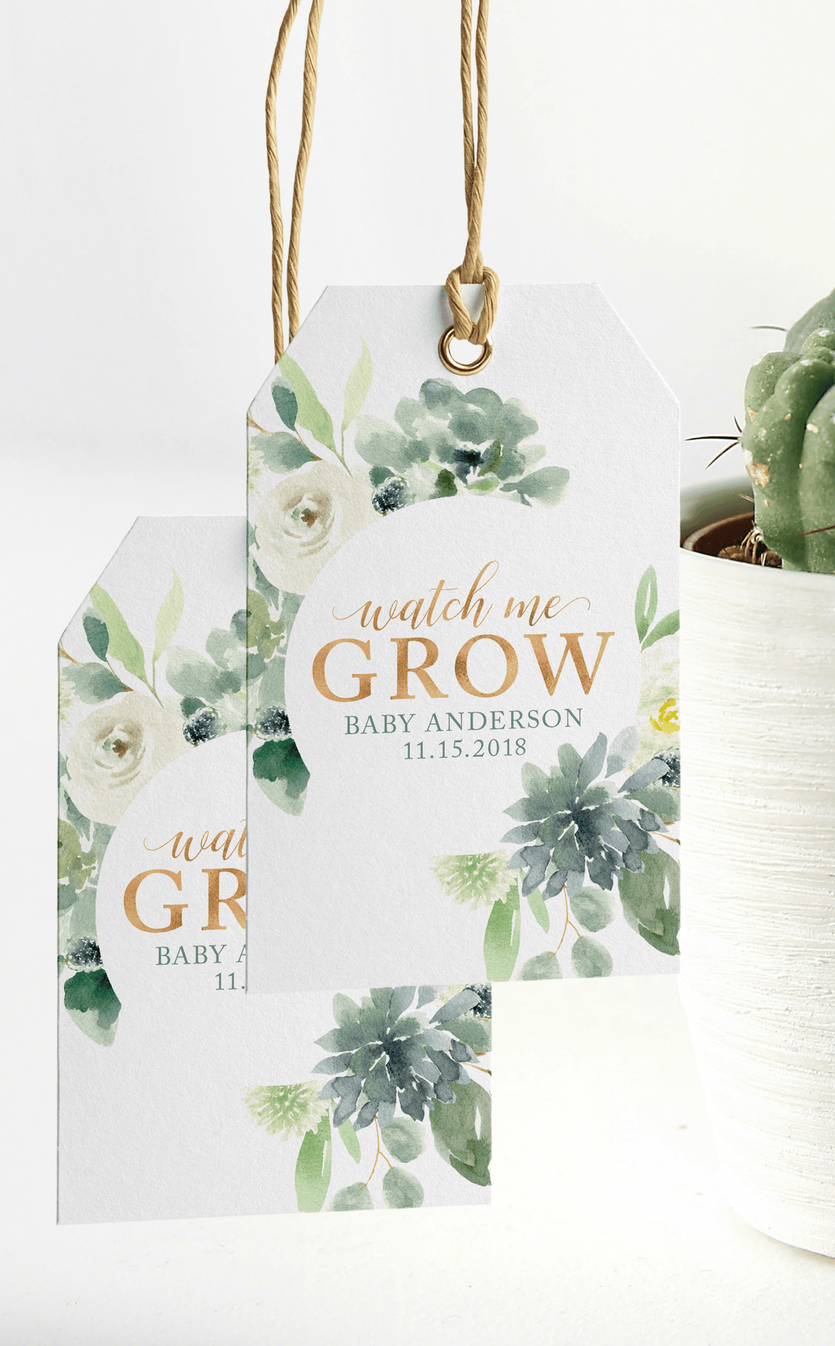 succulent tags Succulent Thank You Tags and Sign – ARRA Creative