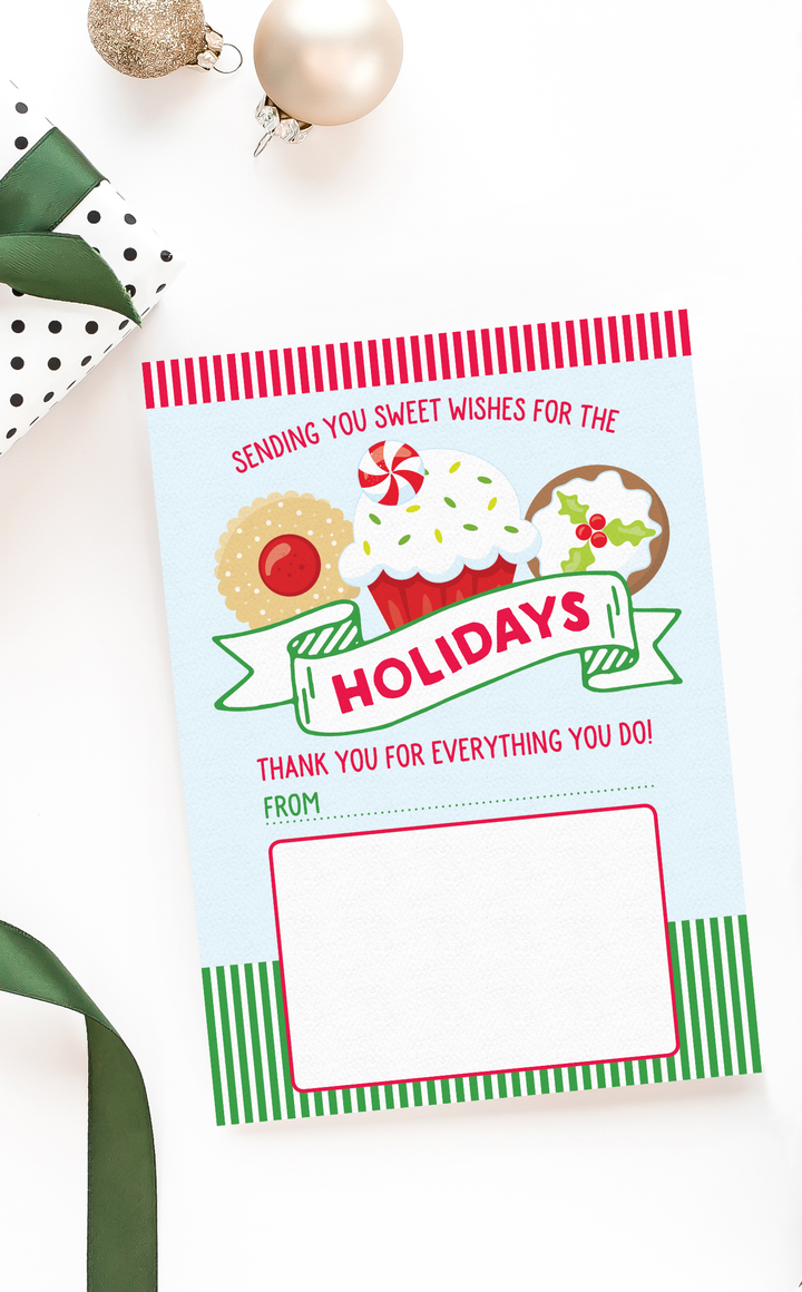 Printable Christmas gift card holder - Sweet wishes for the holidays